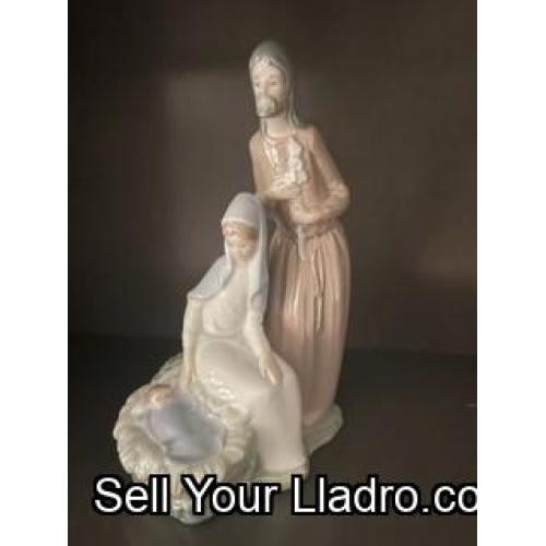 NAO Lladro Holy Family” Nativity Crèche Jesus, Mary and Joseph