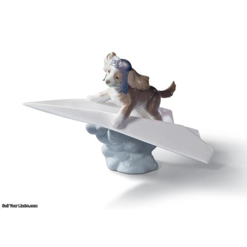 Lladro Let's Fly Away Dog Figurine 01006665