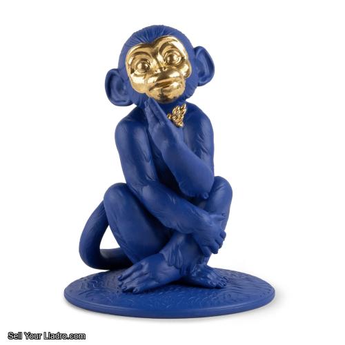 Lladro Little monkey (blue-gold) 01009548