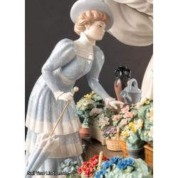 Lladro Flowers market Sculpture. Limited edition 01002023