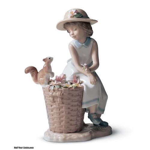 Lladro Hello Little Squirrel! Girl Figurine 01006825