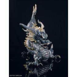 Great Dragon Sculpture. Golden Lustre and Blue Limited Edition 01001934