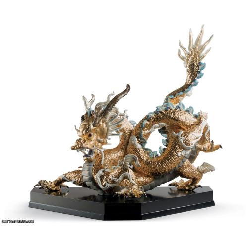 Great Dragon Sculpture Limited Edition Golden Lustre 01001973