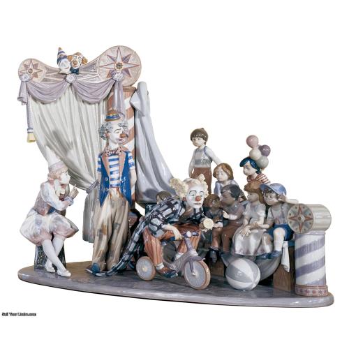 Lladro #1758 Circus Time Clowns Harlequin Jester Figurine - Limited Edition