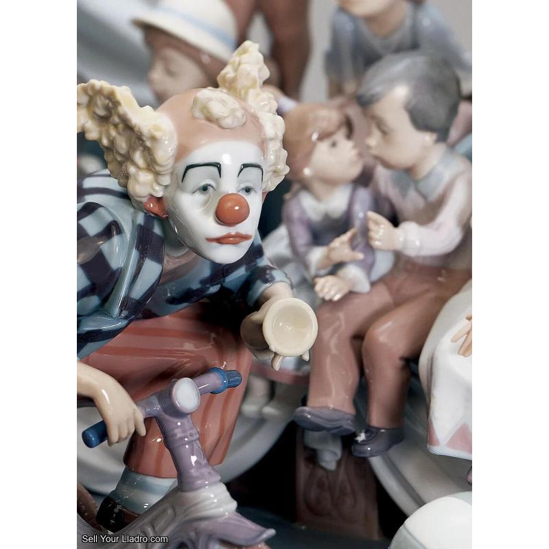 Lladro #1758 Circus Time Clowns Harlequin Jester Figurine - Limited Edition