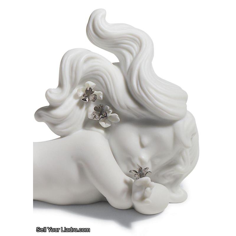 Lladro Day Dreaming at Sea Mermaid Figurine Silver Lustre 01008546