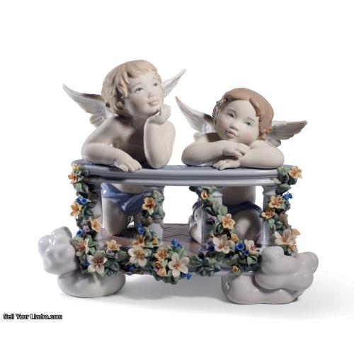 Lladro Celestial Balcony Angels Figurine. Limited Edition 01008590