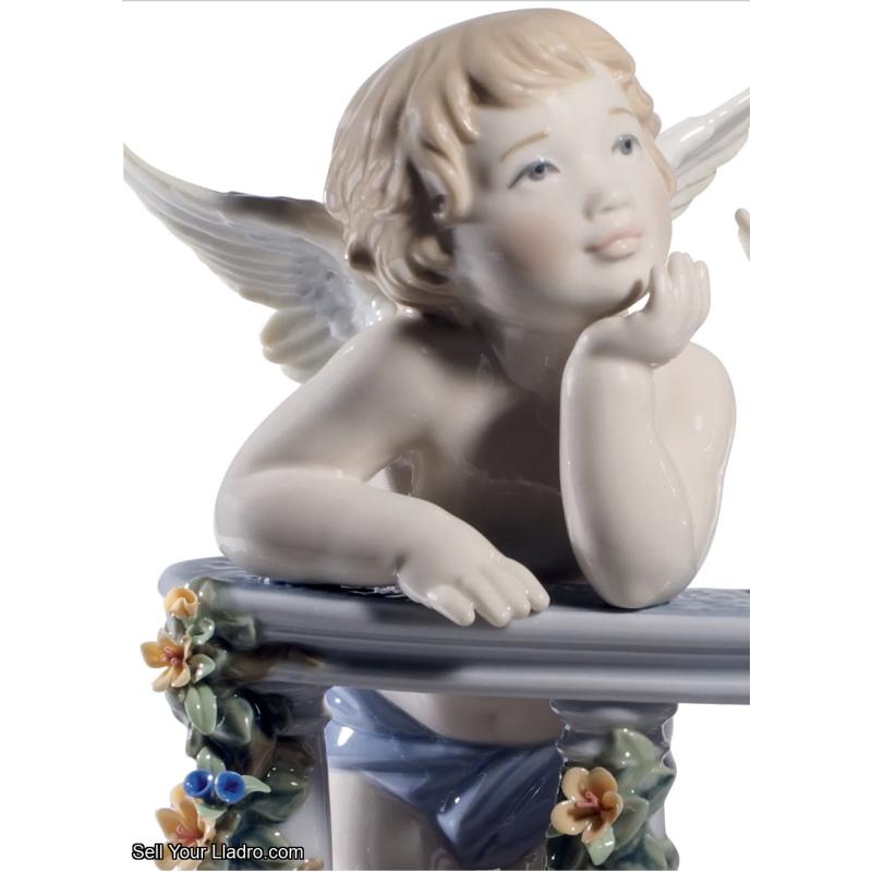 Lladro Celestial Balcony Angels Figurine. Limited Edition 01008590