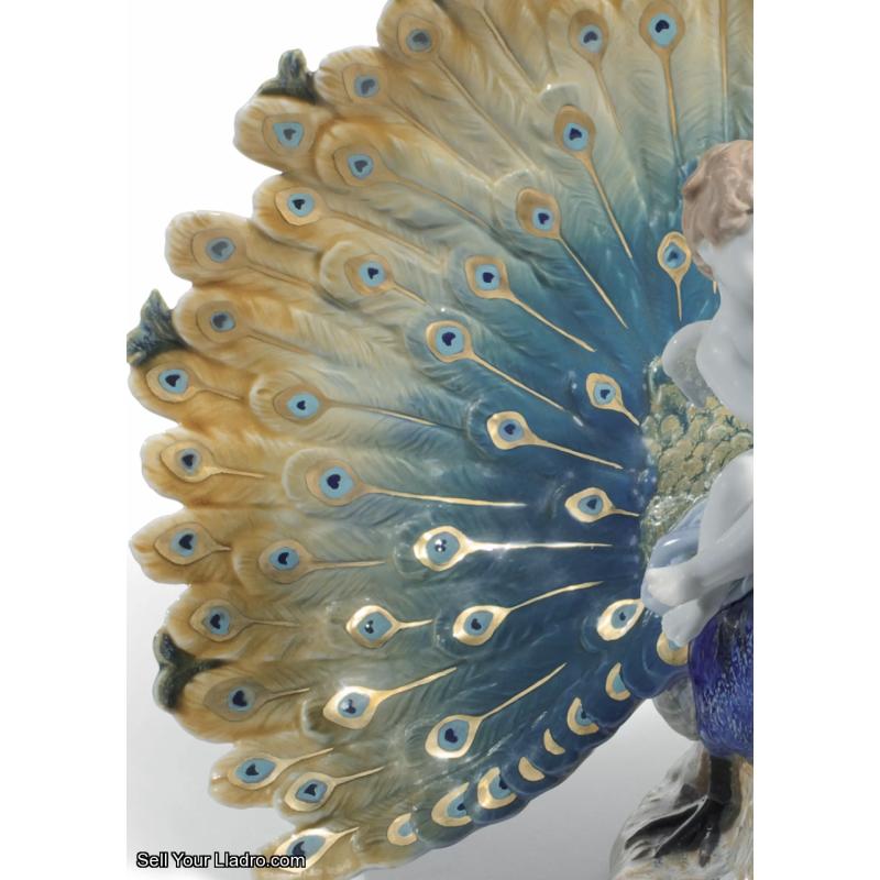 Lladro Cherub on a Peacock Figurine Limited Edition 01001961