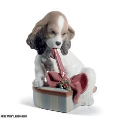 Lladro Can not Wait Dog Christmas Figurine 01008692