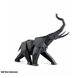 Lladro Elephant Figurine Black matte 01009559