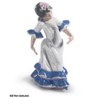 Lladro Juanita Flamenco Dancer Girl Figurine. Blue 01005193