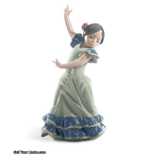 Lladro Lolita Flamenco Dancer Girl Figurine. Blue 01005192