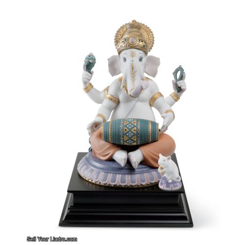 Lladro Mridangam Ganesha Figurine. Limited Edition 01007184