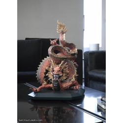 Lladro Protective Dragon Sculpture. Golden Luster and Red. Limited Edition 01002006