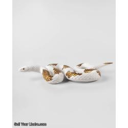 Lladro Snake Sculpture White Copper 01009683
