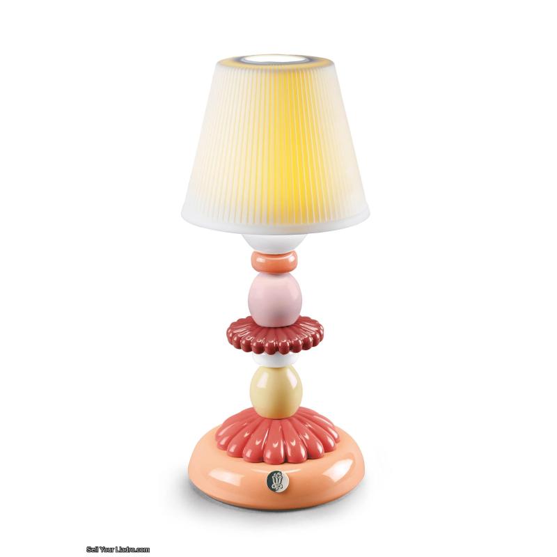 Lladro LOTUS FIREFLY LAMP (CORAL) Ref: ​01023760