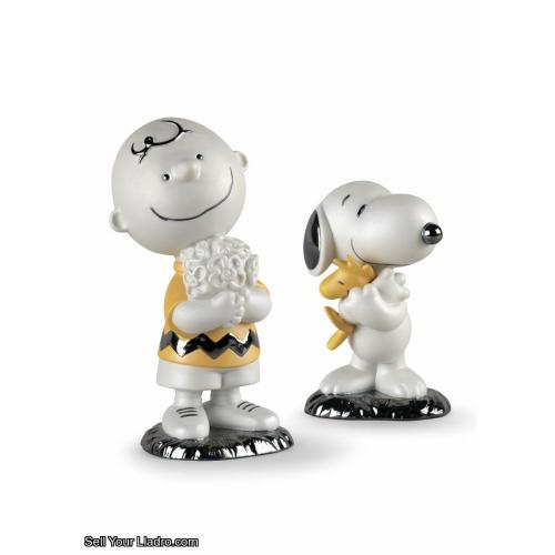 Lladro Set Peanuts Snoopy and Charlie Brown