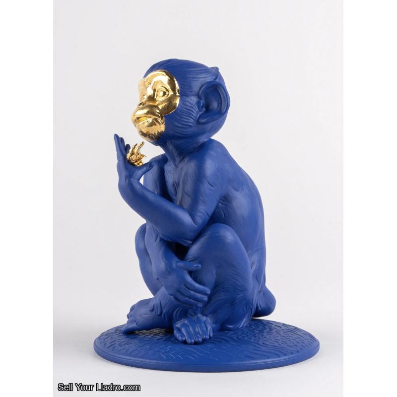 Lladro Little monkey (blue-gold) 01009548