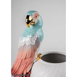 Macaw bird vase Red 01009686 Lladro