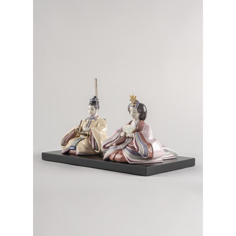 Hina Dolls Figurine. Beige & pink 01009543